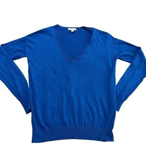 Caslon Cashmere Blend V-Neck Sweater Royal Blue Size XS Very Soft Bold Rich